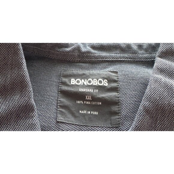 Bonobos Gray Standard Fit Long Sleeve Polo Shirt Pima Cotton Button Down XXL - Picture 4 of 4